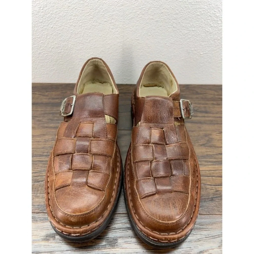 Walker Flex Comfort Men's Brown Leather Fisherman Weave Sandals EU 44‎ US 10